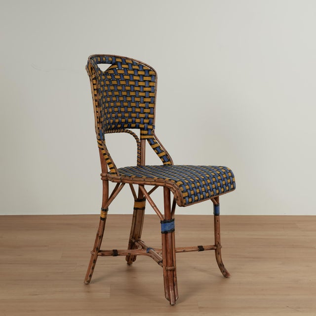 Set of Eight Vintage Rattan French Bistro Chairs For Sale - Image 10 of 17
