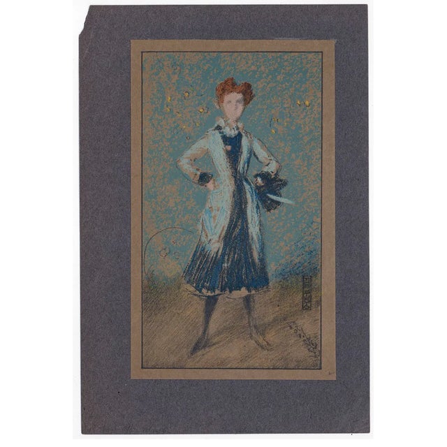Impressionist Antique James McNeill Whistler Blue Girl Lithograph For Sale - Image 3 of 3