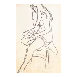 'Girl Reading' by Victor DI Gesu; 1955, Paris, Louvre, Académie Chaumière, California Post-Impressionist, Lacma For Sale