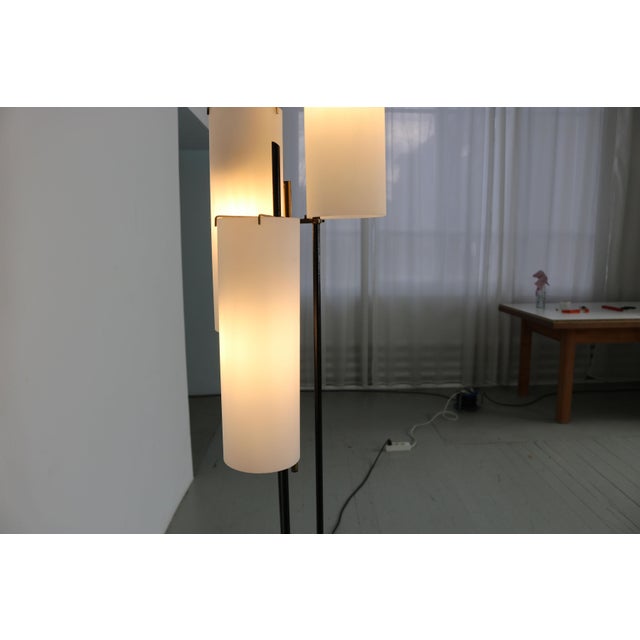 Black Glass and Metal Floor Lamp with Marble Base from Stilnovo, Italy, 1960s For Sale - Image 8 of 18