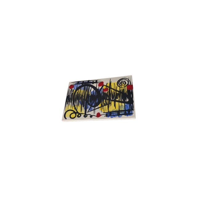 1980s Abstract Composition on Ceramic Tile, Italy, 1980s For Sale - Image 5 of 14