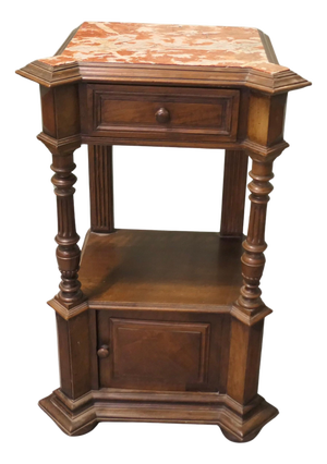 Tall French Walnut Side Cabinet