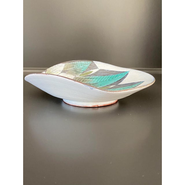 Stunning Tilgmans Sweden MidCentury stylized ceramic by Dagny Petrusson in signature sgraffito style. This vessel has a...