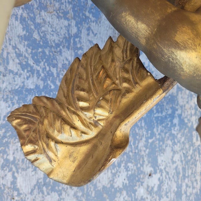 19th Century Winged Putto in Gilded Wood, Italy For Sale - Image 4 of 17