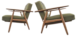 Set of Oak Cigar Easy Chairs by Hans Jørgen Wegner for Getama, 1950s