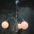French Art Deco Nickel-plated brass pendant with 3 opal glass globes Diameter glass globes 150 mm 3x E27/E26 Diameter...