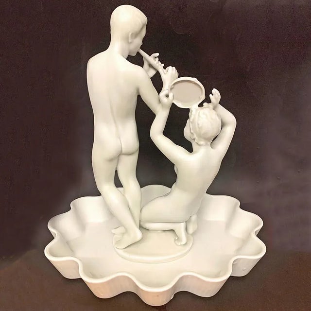 1940s Pan and Nymph by Harald Salomon Porcelain Figurine For Sale - Image 4 of 6