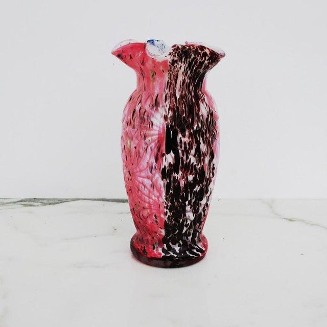 Mid-Century Modern Mid 20th Century Pink Murano "Fazzoletto" Style Vases, Various Sizes- Set of 4 For Sale - Image 3 of 6