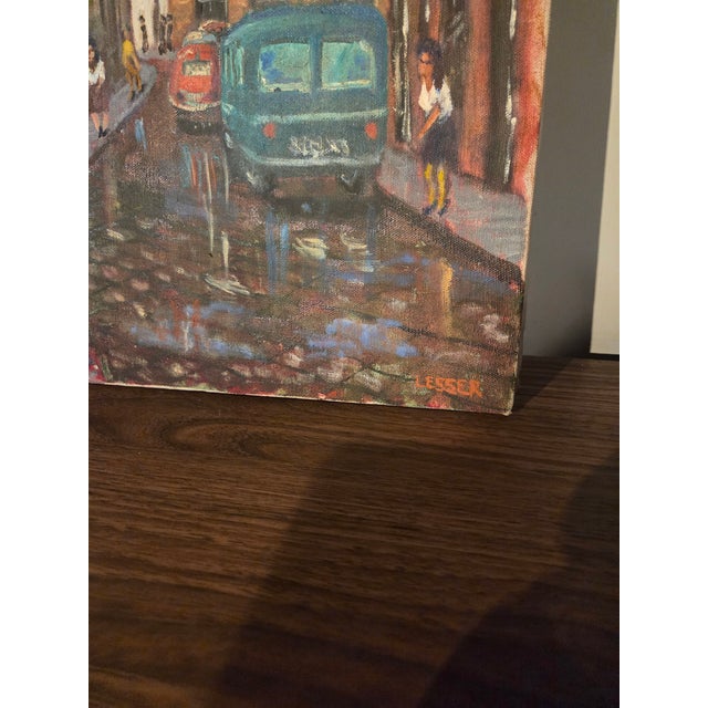 Late 20th Century Late 20th Century Painting of Florence Street Scene by Lesser For Sale - Image 5 of 5