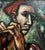 Textile Boris Deutsch, 1947 Expressionist Oil Painting Flute Player Musician Boris Deutsch WPA Artist, 1947, Framed For Sale - Image 7 of 11