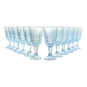 1980s Fostoria “Heritage (Blue)” Set of 12 Wine Glasses