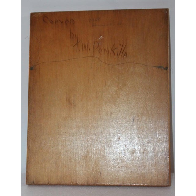 Hand Carved Native American Rider Plaque For Sale In Los Angeles - Image 6 of 6