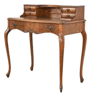 R. J. Horner Style Antique Victorian Tiger Oak Ladies Writing Desk, Circa 1890
