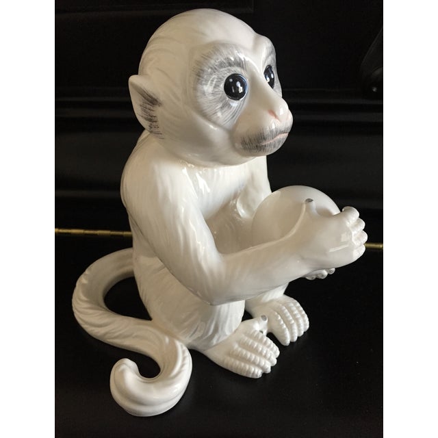 Porcelain Ceramic Capuchin Monkey Figurine Chairish