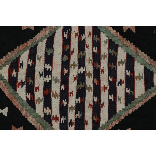 Rug & Kilim’s Afghan Tribal Kilim in Blue With Medallions and Geometric Patterns For Sale In New York - Image 6 of 7