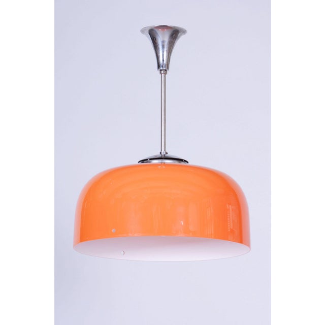Mid-Century Chandelier in Chrome, Plastic and Glass, Italy, 1960s For Sale - Image 9 of 9