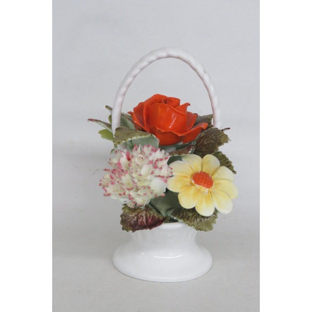 Royal Adderley Ceramic Bone China Flower Basket Figurine Made in England 5157b For Sale - Image 4 of 16