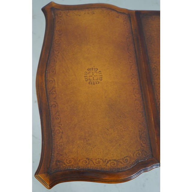 Theodore Alexander French Leather Top Fame Table Desk For Sale - Image 16 of 18
