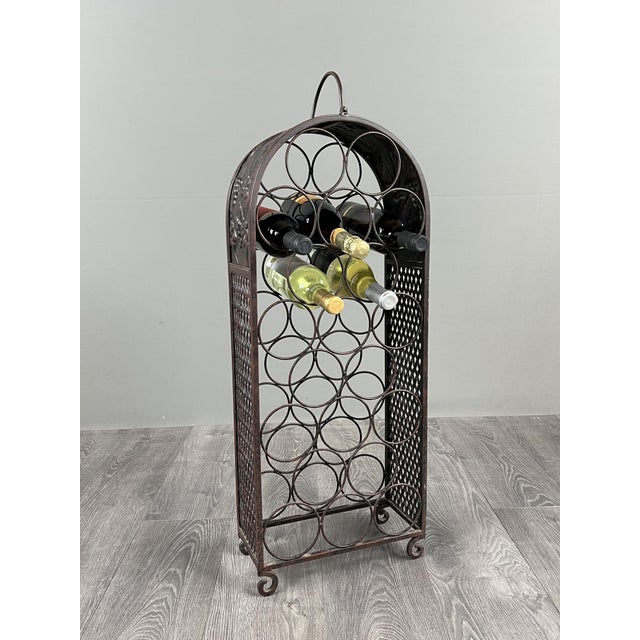 Patinated Metal Bottle Rack, 1980s For Sale - Image 4 of 10