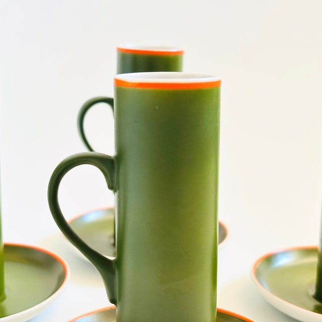 MCM LaGardo Tackett Green Demitasse Mugs and Saucers - Set of 4 For Sale In San Francisco - Image 6 of 15