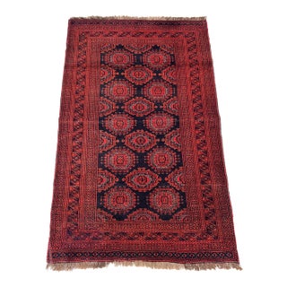 Vintage Afghan Ersari Sarouk Gul Tribal Rug - 5'11" X 3'9" For Sale