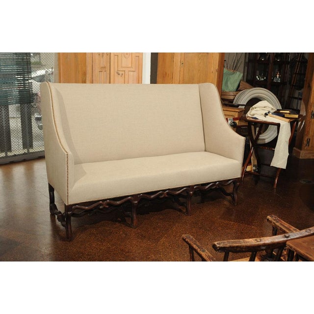 17th Century Antique High Back Sofa For Sale - Image 4 of 9