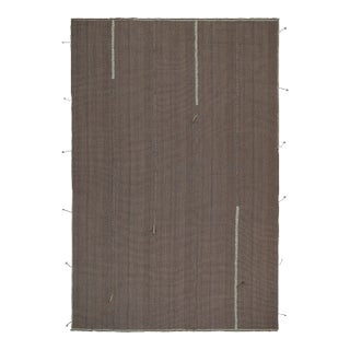 2010s Rug & Kilim’s Contemporary Kilim in Gray With Sky Blue and Brown Accents For Sale