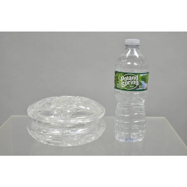 Art Deco Vintage Art Deco Bohemian Cut Crystal Glass Czech Ladies Vanity Powder Jar For Sale - Image 3 of 12