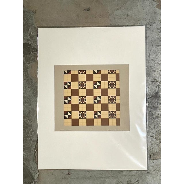 Plastic Vintage Geometric Tile Pattern Serigraph For Sale - Image 7 of 12