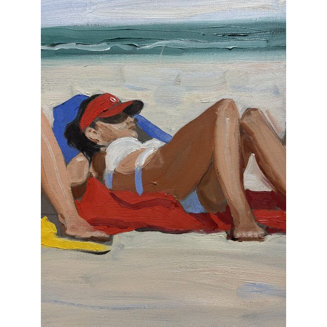 2020s Girl Trip Coastal Oil Painting For Sale - Image 5 of 6