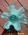 Turquoise Royal Gallery Turquoise Hand Blown Opalescent Art Glass Handkerchief Vase Poland For Sale - Image 8 of 10