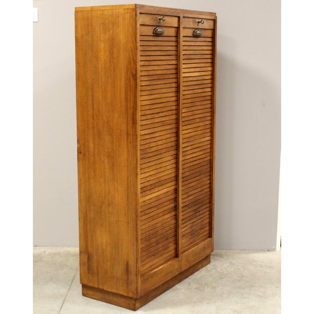 Vintage Filing Cabinet in Oak, 1940s For Sale - Image 3 of 11