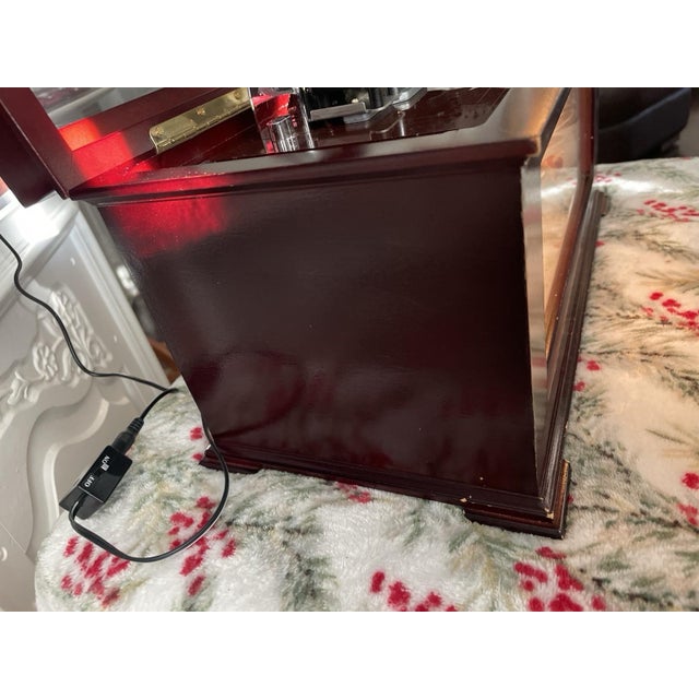 Vintage Mr. Christmas Animated Ballet Music Box With 10 Discs, Illuminated Wood Display For Sale In Providence - Image 6 of 9