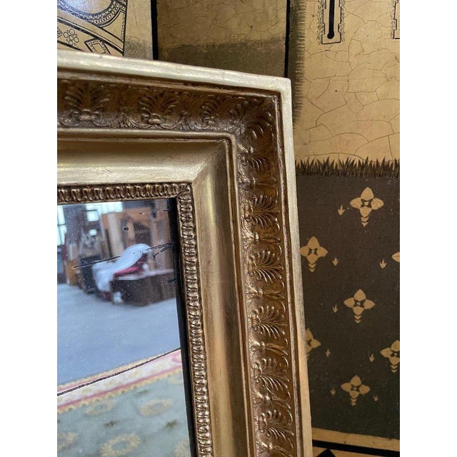 Traditional Empire Mirror with Gold Leaf Palmeters For Sale - Image 3 of 6