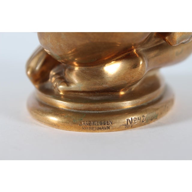 Gold Leda and the Swan Bronze Figurine by Kai Nielsen for L. Rasmussen, 1950s For Sale - Image 8 of 10