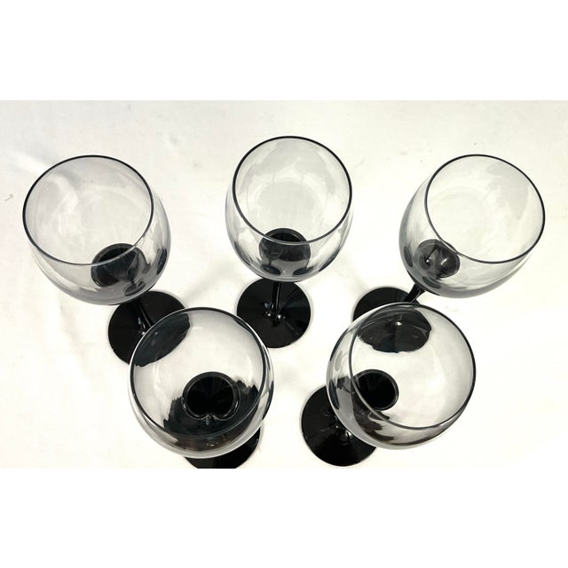Modern 1980s Amaryllis, Black, Stemmed Wines by Colony - Set of Five For Sale - Image 3 of 5
