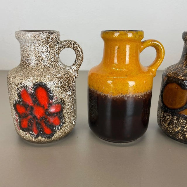 Vintage Pottery Fat Lava Multicolor Vases from Scheurich, Germany, Set of 5 For Sale - Image 4 of 18
