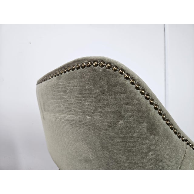 Fabric Armchairs with Wooden Legs and Adjustable Brass Feet, 1960, Set of 2 For Sale - Image 9 of 14