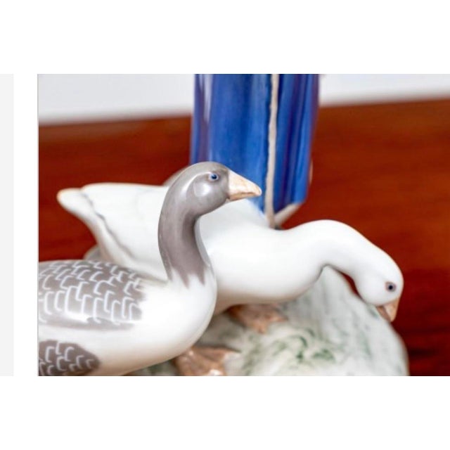 Mid-Century Modern Vintage Bing & Grøndahl Girl With Geese Porcelain Sculpture by Axel Locher For Sale - Image 3 of 6