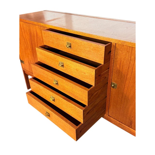 Ole Gjerlov Knudsen & Torben Lind Teak Sideboard for France & Sons For Sale - Image 12 of 15
