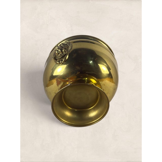 Metal Antique English Brass Jardinere Planter For Sale - Image 7 of 7