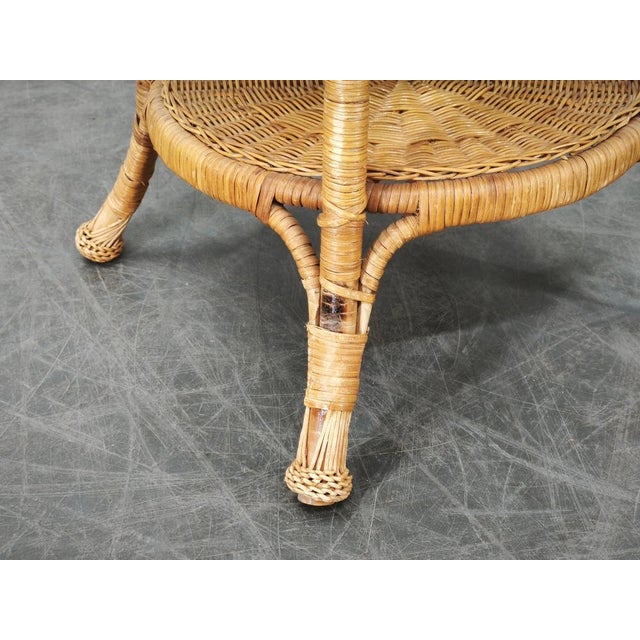 Vintage Italian Rattan and Wicker Lounge Set, 1950s, Set of 5 For Sale - Image 6 of 18