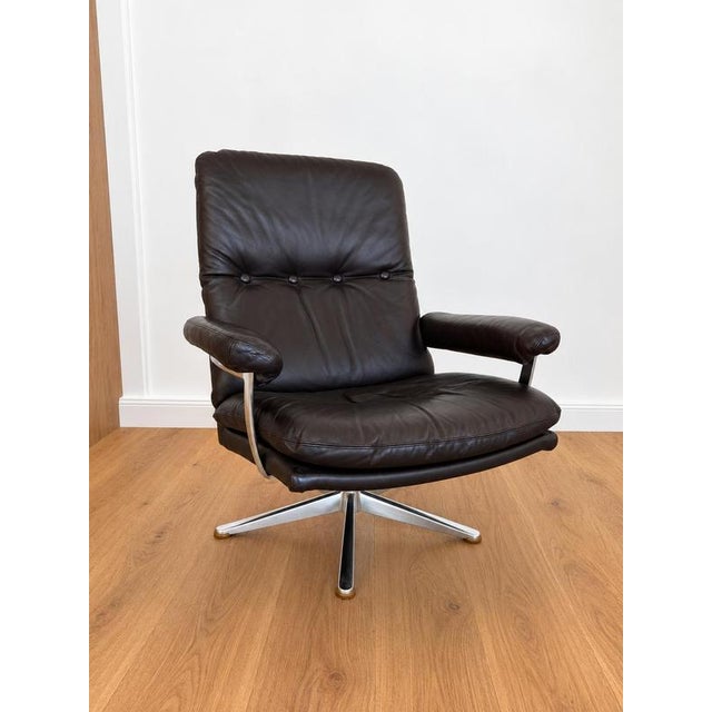 Mid-Century Danish Leather Lounge Chair by Werner Langenfeld, 1970s For Sale - Image 3 of 13