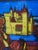 Hanging Stained Glass Window with Knightly Motif and Castle in Colored Glass For Sale - Image 4 of 8