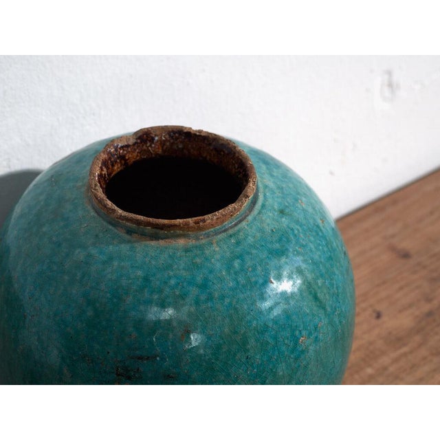 Chinese Green Ceramic Vase For Sale - Image 3 of 5