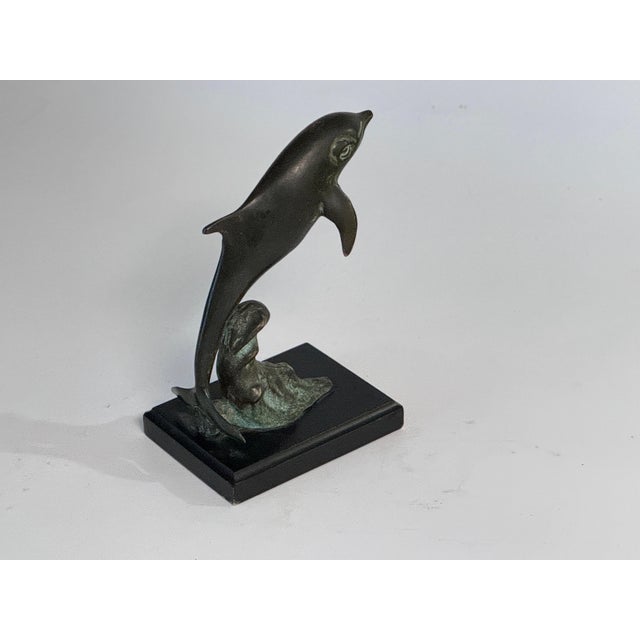 Wood Brutalist Bronze Dolphin Sculpture, France, 1970s For Sale - Image 7 of 10