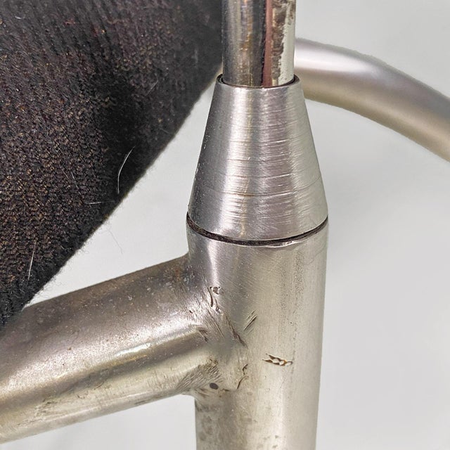 Metal Modern Italian Steel Wood Black Fabric Chairs attributed to DDL Studio for Zero Design, 1990s, Set of 3 For Sale - Image 7 of 18