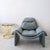 A scarce P60 lounge chair by Vittorio Introini for Saporiti, Italy 1970s. The original blue woven wool mix upholstery...