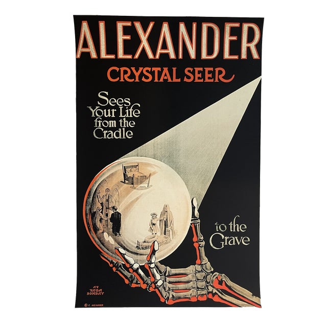 Crystal Seer See Your Life from the Cradle to the Grave Poster attributed to C. Alexander, France, 2017 For Sale