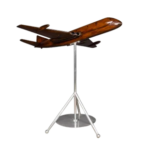 Vintage Model of Hawker Siddeley Nimrod Airplane in Mahogany, 1960